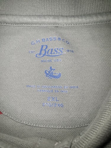 G.H. Bass & Co Mens Short Sleeve Polo Golf Shirt Size 2XL Gray Stripe NWT  - Picture 12 of 12