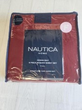 Nautica Ocean Bay 6pc Full Sheet Set Inc: 4 pillowcases New in Pkg Red