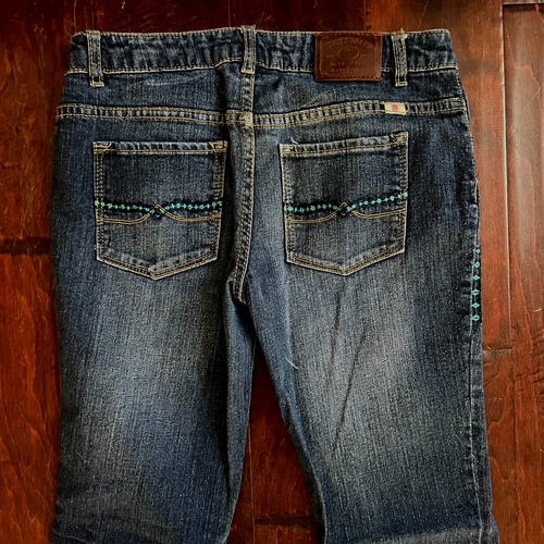 Lucky Brand Girls Classic Cate Skinny Embroidered Blue Denim Jeans Pants Size 16 - Picture 3 of 12