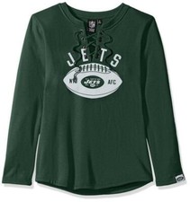 New York Jets NFL Women's L Large Fleece Sweatshirt Lace Long Sleeve Shirt New