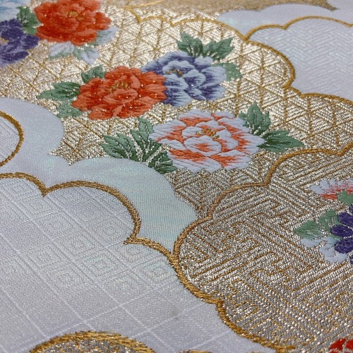 Japanischer Kimono Fukuro Obi Reine Seide Kranich Design Elegant Antik Wohndeko Neu - Bild 6 von 13