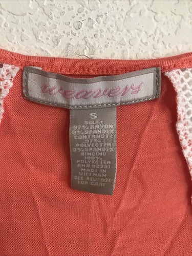 Weavers Women's Short Sleeve T-shirt Small Ret.$24 Coral (TW-1133) - Picture 2 of 5