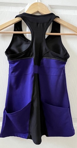 Athleta Tank Top Womens XXS Purple Black Built in Bra Sleeveless Cycling Shirt - Picture 3 of 12
