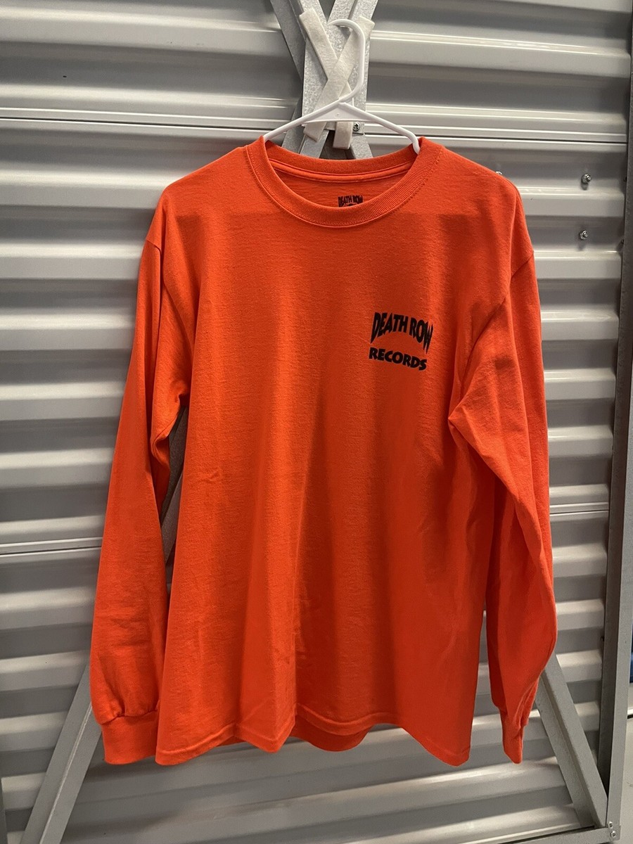 DEATH ROW RECORDS Shirt Mens MEDIUM 91 Long Sleeve Cotton Orange