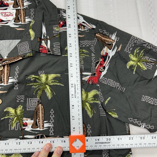 Vintage Barefoot In Paradise Herren Hawaiihemd Autos/Palmen - Erwachsene Größe Medium - Bild 6 von 6