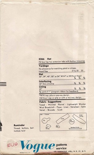 Pillendose HUT Muster Turban von John Frederics Vogue 5366 Vintage 60er Jahre - Bild 17 von 17