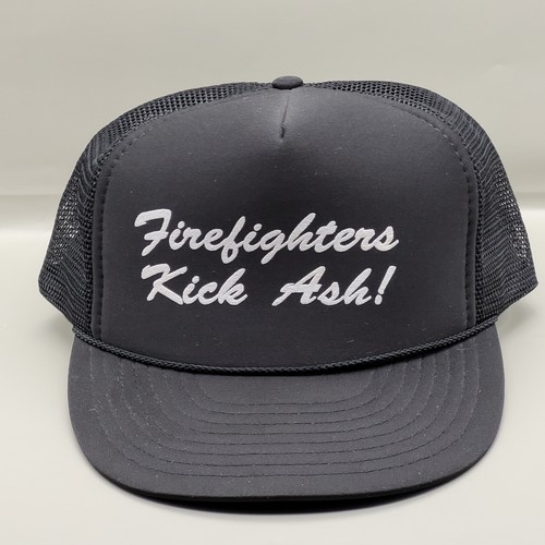 Firefighters Kick Ash Funny Trucker Style Foam Mesh Back Snapback Adjustable Hat - Picture 1 of 10