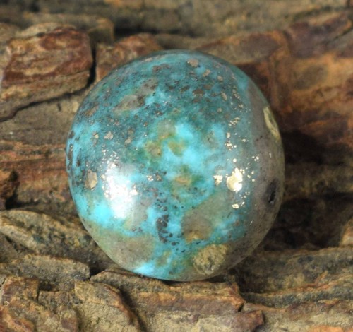 Natural Persian Blue Turquoise 21.90 Ct Oval Cabochon Gemstone Certified C2830 - Picture 9 of 10