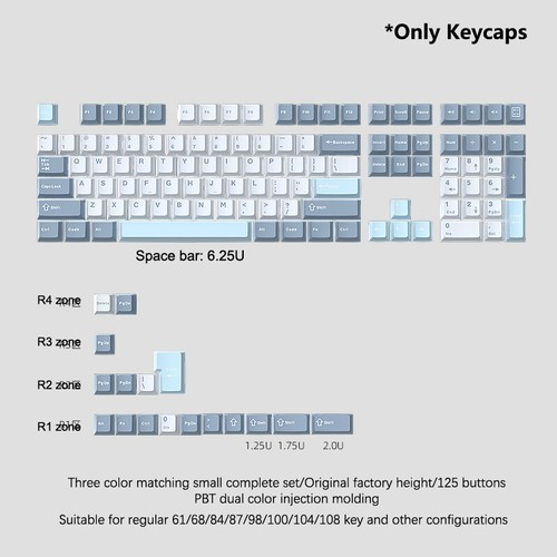 126 Keys Double Shot Keycap PBT Cherry Mechanical Game Keyboard Keyboard Key Cap - Afbeelding 17 van 20
