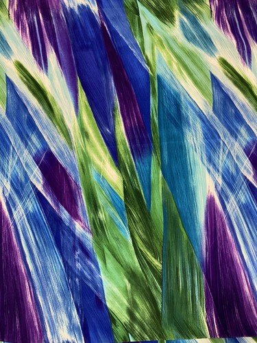 Vintage Polyester Fabric 1999 Hi-Fashion Jewel Tones Blue Green Purple 3 Yds - Picture 1 of 3