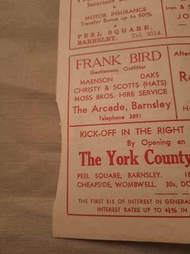 1958/59 BARNSLEY v BRISTOL ROVERS 7th Mar 1959 programme front cover cut see pic - Picture 2 of 4