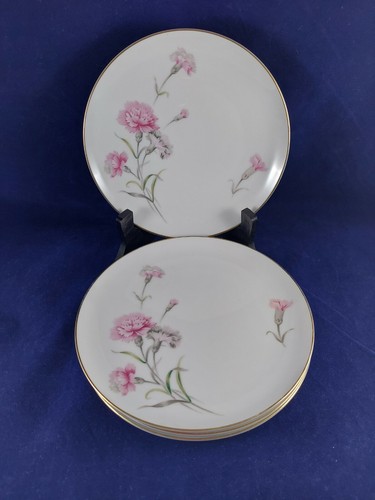 ROYAL COURT CARNATION FINE CHINA JAPAN 4 SALAD PLATES 7 1/2" DIAMETER. BEAUTIFUL - Picture 6 of 8