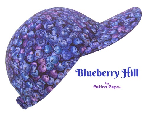 "Blueberry Hill" - OSFMost Blue & Purple All Over Berry Print Baseball Ball Cap - Picture 2 of 8