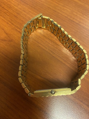 Classy Vintage Gold Tone WITTNAUER Men's Square Watch With Diamond Accents - Picture 5 of 10