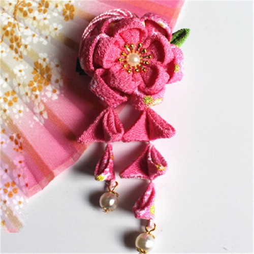 Womens Girls Japanese Kimono Flower Hair Clip Kanzashi Decor HairPin Accessories - Picture 6 of 20
