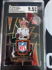 2021 Panini Select JOE BURROW NFL Shield Black Prizm 1/1 Logo Who Dey One Of One