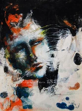 ORIGINAL ART acrylic painting modern pop Surreal ABSTRACT Portrait Expressive