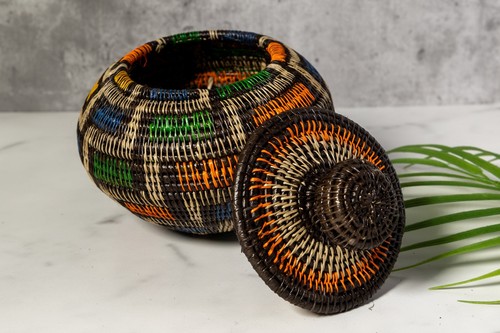 Multi-Color Jungle Notes Rainforest Basket With Top - Picture 11 of 15