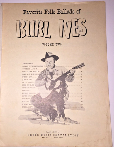 Favorite Folk Ballads of Burl Ives 1949 - Music Song Book - Picture 2 of 4