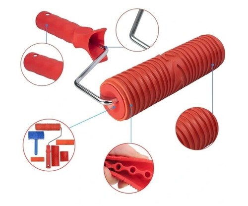 Holzmaserung Muster Farbroller Malerrolle Strukturwalze Gummi Malwerkzeug NEU - Bild 4 von 8