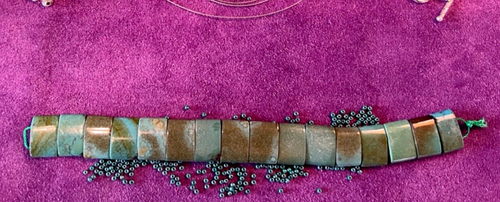 TURQUOISE BEADS - BEAUTIFUL - DOUBLE DRILLED - RECTANGLE BY THE STRAND - Picture 2 of 12