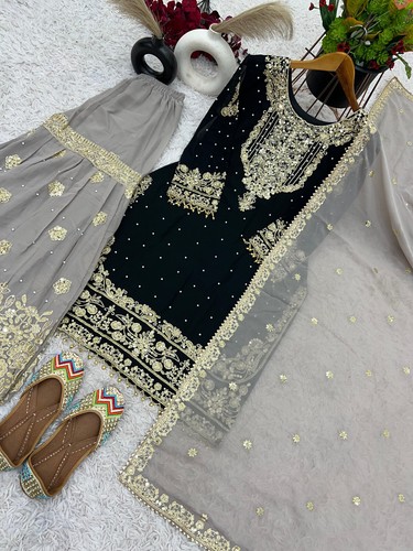 SALWAR KAMEEZ PAKISTANO INDIANO MATRIMONIO FESTA ABITO BOLLYWOOD VESTITO SHARARA - Foto 61 di 65