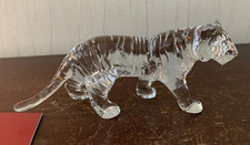 Baccarat France Crystal Tiger Figurine 7" Long