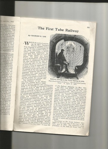 1943 WWII Tower Hill Thames Subway London Underground Tube Railway Magazine LT