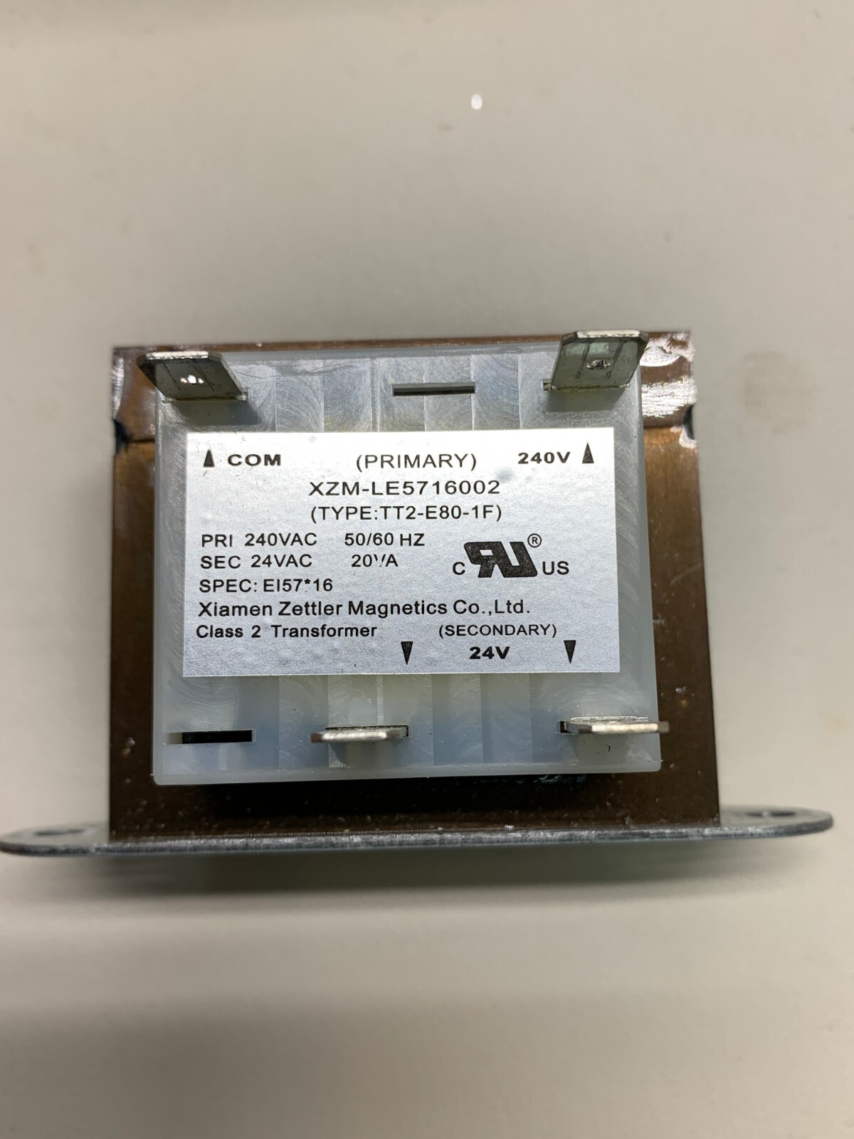 Xiamen Z Transformer (typeTT2E801F) Primary240V,Secondary