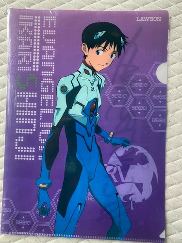 EVANGELION Japan CLEAR FILE x2 poster x5 Eva IKARI SHINJI Mint 2007 originals! - Picture 9 of 10
