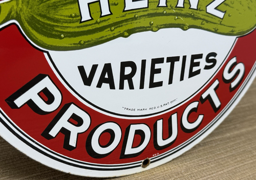 VINTAGE HEINZ 57 PORCELAIN SIGN OIL GAS STATION RESTAURANT DINER KETCHUP MUSTARD - Picture 6 of 12