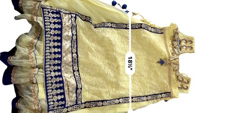 Amrit Indian Pakistani Lengha Sari Dress Blue Gold Beaded Size 36 Small Bling - Picture 8 of 15