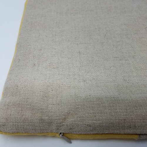 Domain Home Jute Linen Canvas Look Pillow Cover Sham 18x18 Logo Cotton Yellow - Picture 4 of 6