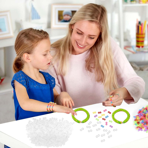 Anschluss S Clips 500 Stück Loom Bänder Verschlüsse Bunte Rubber Loops Werkzeug - Bild 5 von 7