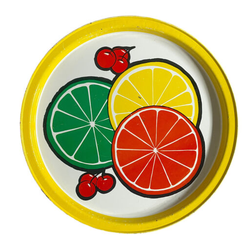 Picnic Serving Plates Lot 7 Yellow Blue Red Burgers Hot Dogs Fries Vintage Diner - Picture 3 of 10