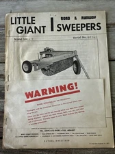 Little Giant Model 500-7 Road Sweeper Operation Service Parts Manual Catalog