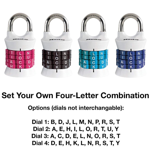 Master Lock Personalized Letter Combination Padlock (1535DWD) eBay