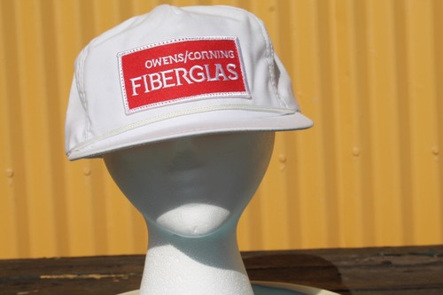 Gorra de béisbol Owens / Corning de fibra de vidrio, cuero rojo blanco sombrero deslizable trasero Nuevo de Lote Antiguo - Imagen 2 de 12