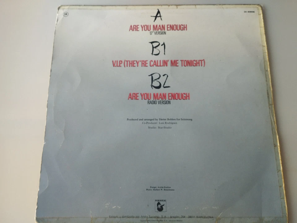 C.C.Catch Are You Man Enough 1987 Hansa 3A609006 - Maxi LP vinyl 12 " G+ - Image 4 of 4