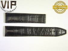 NEW OEM Authentic Maurice Lacroix strap 20 mm Genuine Croco leather Black color