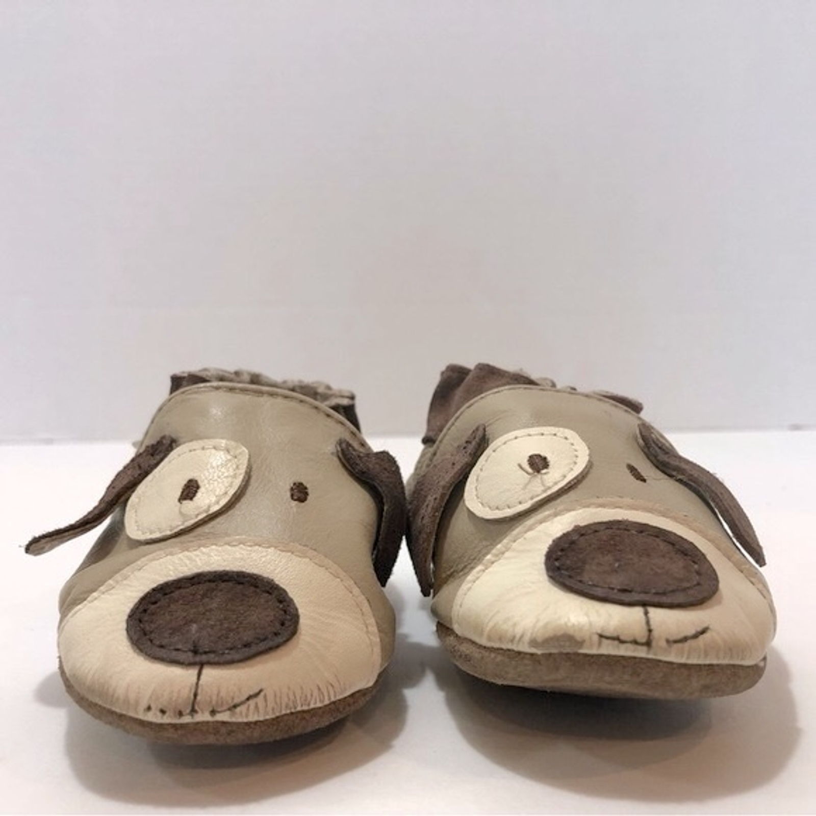 ROBEEZ Baby Boy Infant Tan Puppy Crib Shoes Leather Moccasins Size 0-6 month - Picture 8 of 12