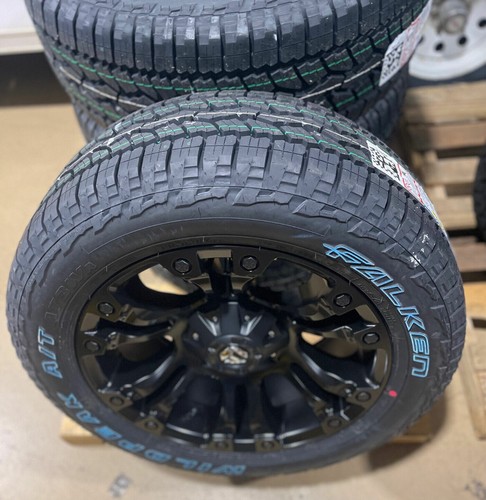 20x9 Fuel D560 Vapor Black Wheels 32 Falken AT Tires 6x5.5 GMC Sierra Yukon - Picture 3 of 6
