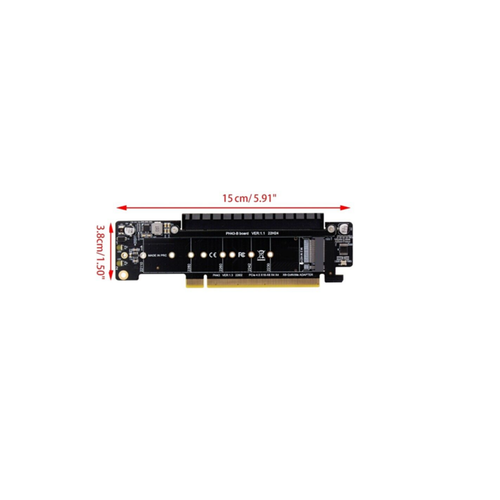 PCIE X16 to X8+X4+X4 Splitter Adapter Card M.2 NVME Port Expansion Riser Card - Afbeelding 5 van 7
