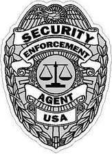Security Enforcement Agent Badge Vinyl Decal Sticker Security Officer Guard