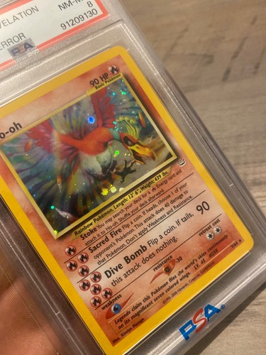 HO-OH psa 8 double Holo error card! Neo revelation TCG - Picture 8 of 9