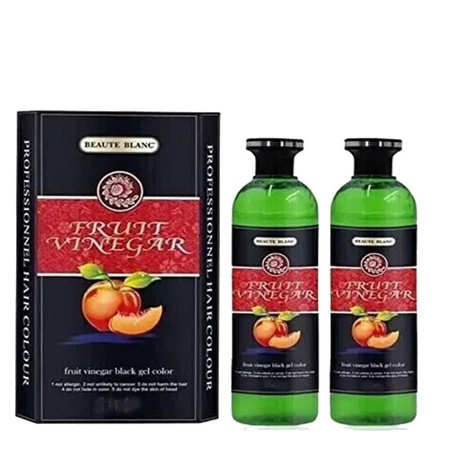BEAUTE BLANC Fruit Vinegar Gel Hair Color, Natural Black Color Dye,250 ml x 2 FS - Picture 2 of 5