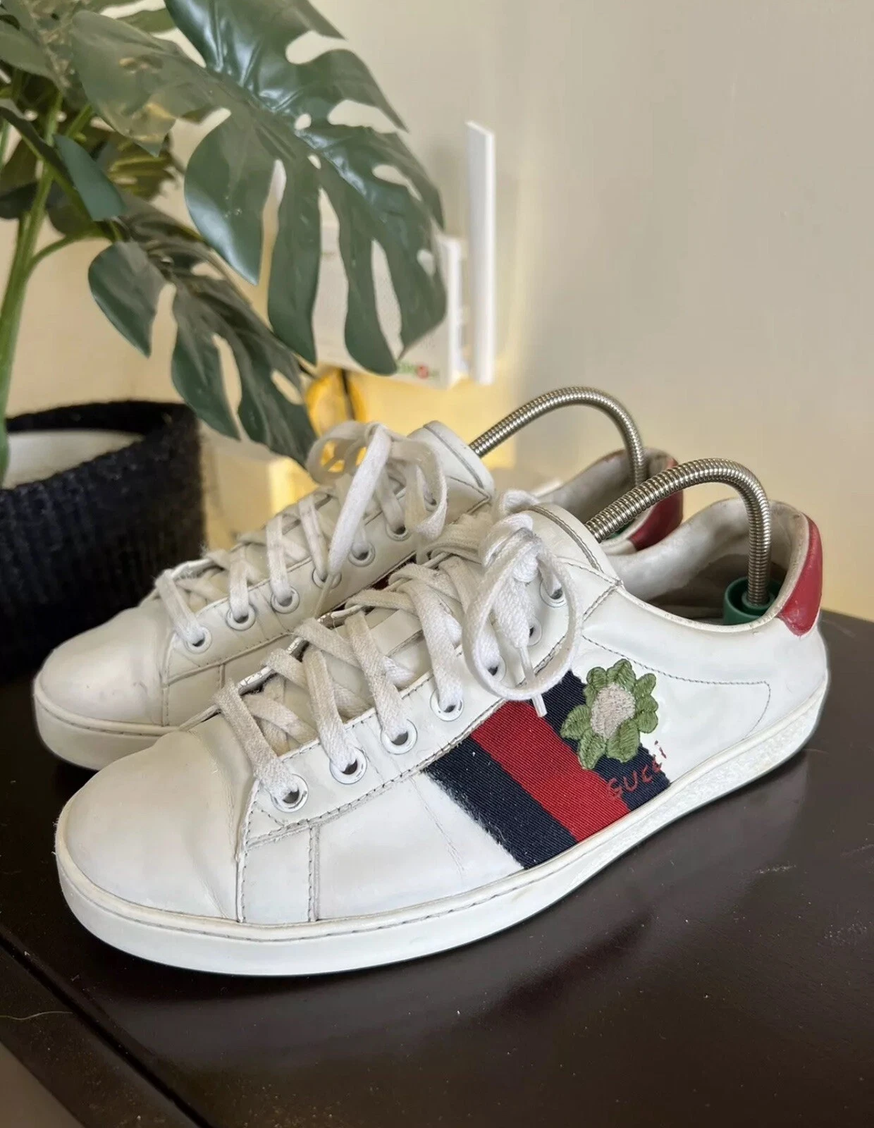 Baskets basses Gucci en cuir blanc « chou fleur » As taille US 5,5