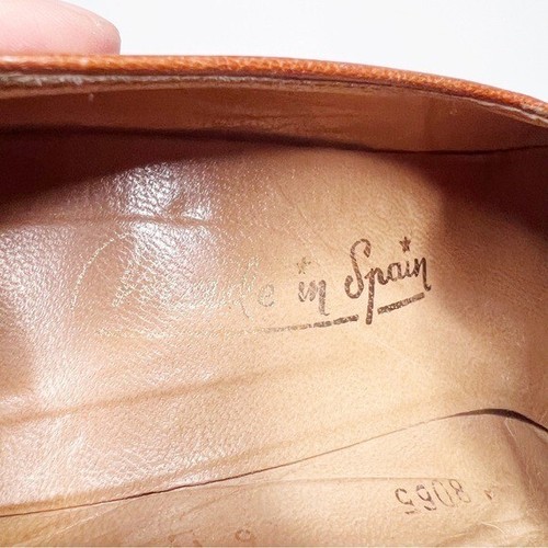 Vintage 1960’s Leather Cognac Horse Bit Heels Size 6 Women’s - Bild 5 von 7