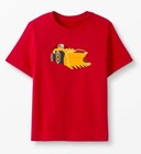 NWT Hanna Andersson Boys Short S Sueded Jersey Art Tee Bulldozer Red size 130 8y