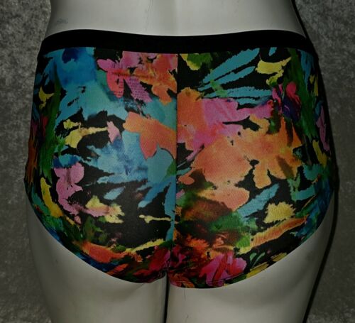 Cacique Lane Bryant No-Show Boyshort Panty Size 14/16 Black & Bright Floral NWT - Picture 3 of 5